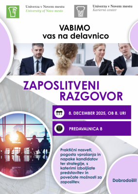 Vabilo na delavnico - Uspešen zaposlitveni razgovor