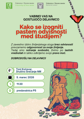 Vabilo na delavnico Kako se izogniti pastem odvisnosti med študijem?