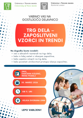 Vabilo na delavnico z naslovom Trg dela – zaposlitveni vzorci in trendi