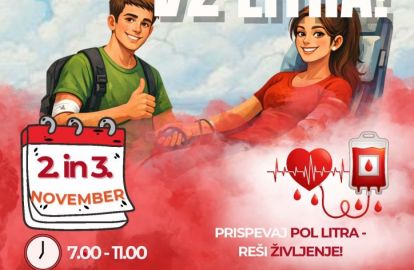 Študentska krvodajalska akcija - 2. in 3. 11. 2026